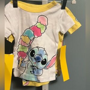 Disney Stitch Set of 2 Ice Cream Graphic Pajama Tops NWT 18 months